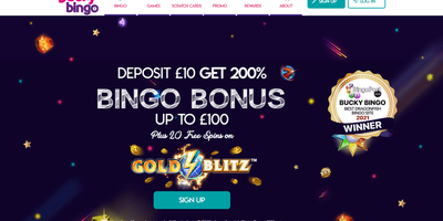 Bucky Bingo websted forhåndsvisning