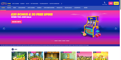 Gala Spins websted forhåndsvisning