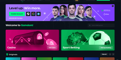 Gamdom websted forhåndsvisning