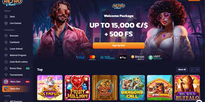 Retro Bet site preview