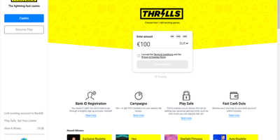 Thrills site preview