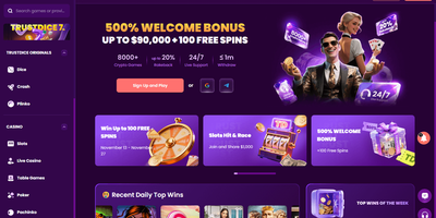 معاينة TrustDice للموقع