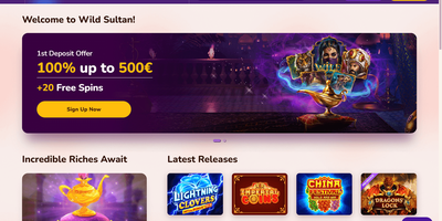 Wild Sultan websted forhåndsvisning